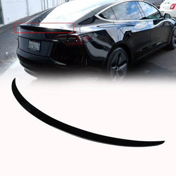 Rear Spoiler For 2017-2023 Tesla Model 3 Trunk Wing Spoiler Splitter Gloss Black